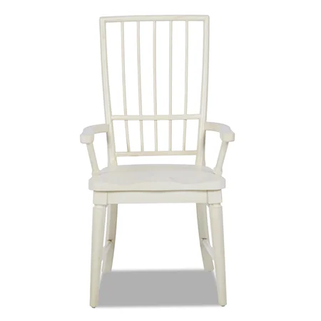 White Rake Back Arm Chair